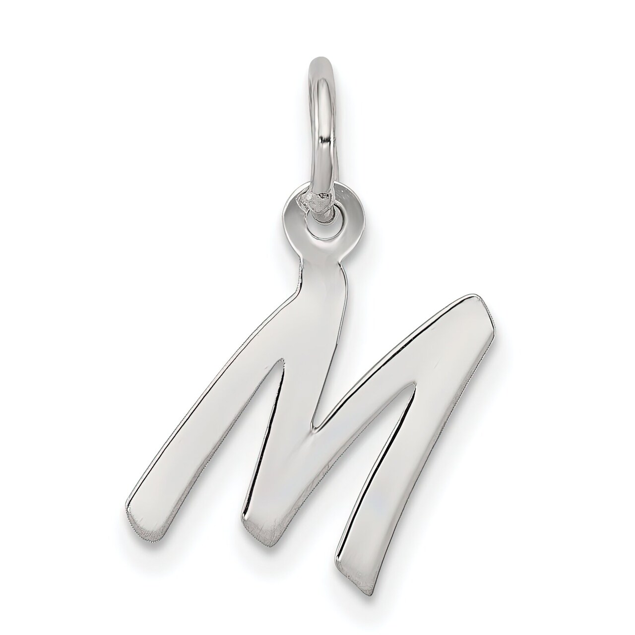 Sterling Silver Small Initial Letter M Charm Pendant Jewerly 19mm x 8mm